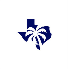 Naklejka premium palm and texas logo design, vector, symbol, icon, sea, beach, land, greenery, agriculture ​