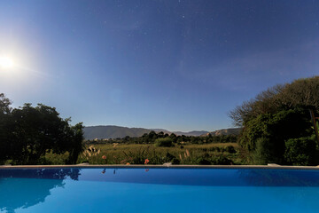 Poolside Paradise with Celestial Reflections