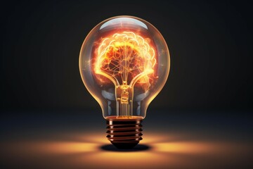 Unorthodox Lightbulb brain creative. Think power energy. Generate Ai