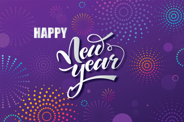 Fototapeta na wymiar Happy New Year 2023 new elegant style shining sparkle greeting card