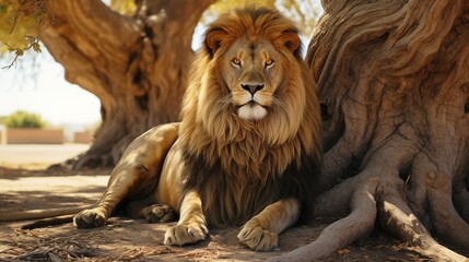 Obraz premium male lion in the zoo