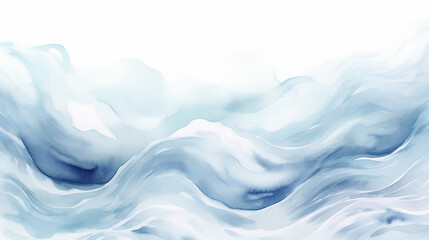 watercolor stylized ocean waves beautiful dark to light soft gradient on white background - obrazy, fototapety, plakaty