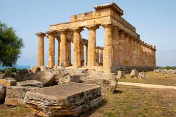 Fototapeta na wymiar Temple of Hera in Selinunte - Sicily - Italy