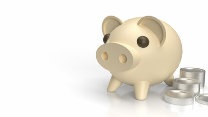 The Piggy Bank and House for earn or saving money concept 3d rendering