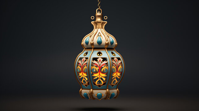 Arabic Lantern Illuminates the Night with Intricate Ornamentation and Radiant Light, Evoking the Rich Mystique of Middle Eastern Culture and Tradition