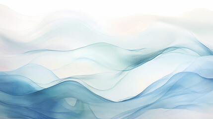 Fototapeta premium abstract watercolor wavy painting with beautiful sea
