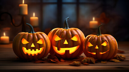 halloween jack o lantern pumpkin.Enchanting Jack O Lantern: Halloween Delight.AI Generative 