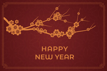 Celebrating Chinese traditional festival Happy New Year background decorative elements collection.