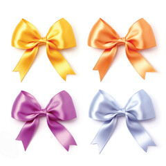 Multicolored ribbon on white background for breast cancer awareness