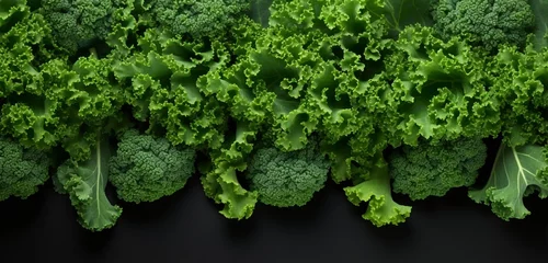 Foto op Canvas top view of Kale with copy space for text on white background. © Noreen