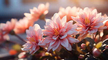 pink and yellow flower HD 8K wallpaper Stock Photographic Image 