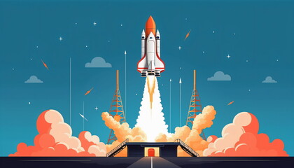 Soaring Ambitions: Business Start-Up Rocket Launch Concept