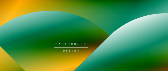 Circles and round shapes with gradients. Minimal abstract background, round geometric shapes, clean and structured design