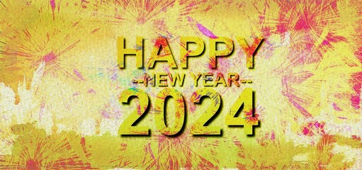 Happy new year 2024 beautiful and colorful design