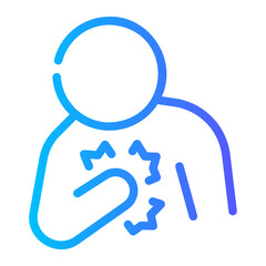 chest pain Line Gradient Icon