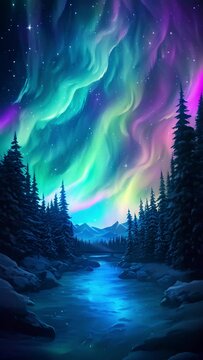 A shimmering aurora borealis, with hues of aqua swirling and dancing across the night sky, conjuring images of faroff worlds and unknown galaxies.