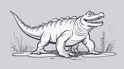 Crocodile cartoon character illustration vector image. Aligator wild design graphic design image