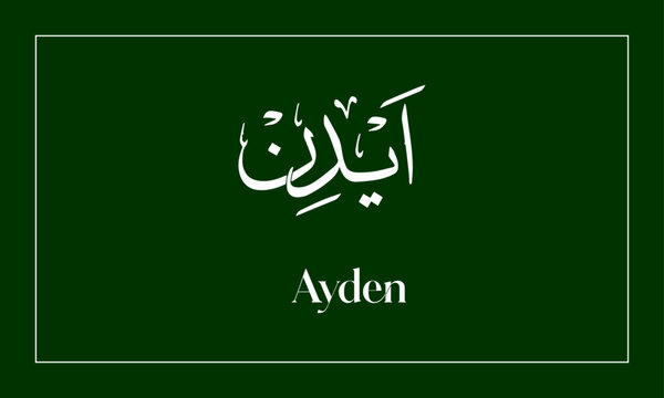 Ayden Name in  Calligraphy logo