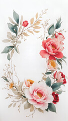 Beautiful Flower Card Design Floral Art Illustration Postcard Digital Artwork Banner Website Flyer Ads Gift Card Template