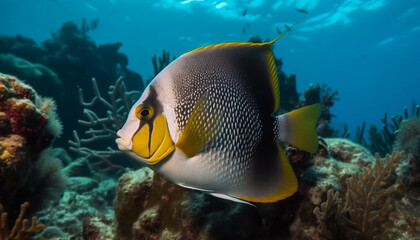 Fototapeta na wymiar Colorful reef teeming with aquatic life in the Caribbean sea generated by AI