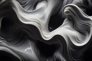 Swirling black and white abstract pattern, ideal for modern art designs and monochromatic themes.