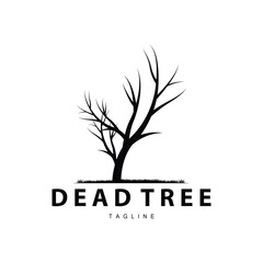 Drought Logo, Dry Tree Logo Design with Simple, Minimalist and Modern Vector Line Style