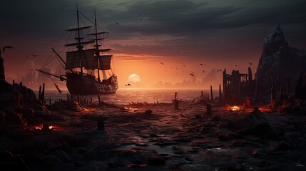 inquisitive journey, digital art illustration, Generative AI