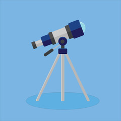 space telescope illustration isolated blue background; asntronomy; technology; space