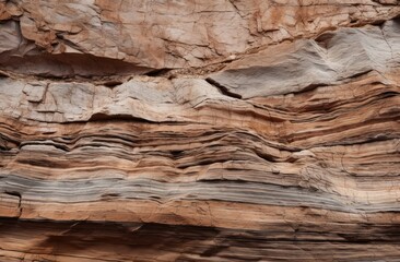 Detailed stratified rock layers, ideal for geological studies, natural history content, or rustic design elements. - obrazy, fototapety, plakaty