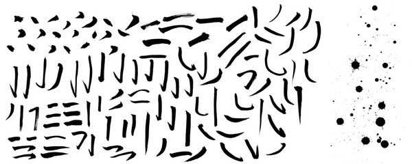 Chinese character brush stroke material - obrazy, fototapety, plakaty