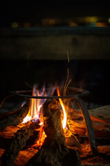 Bonfire built at the homestay