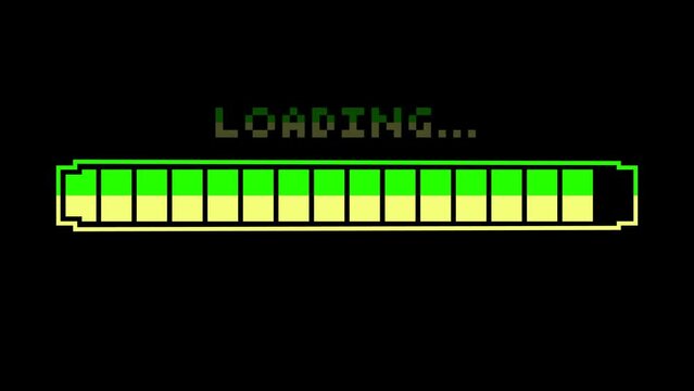 4k Animation of Loading Screen, Loading, Coming Soon, Process with Pixel Art. Perfect for additional design, loading design, etc.
