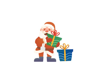 Smiling Santa Standing With Gift Boxes | Christmas Series