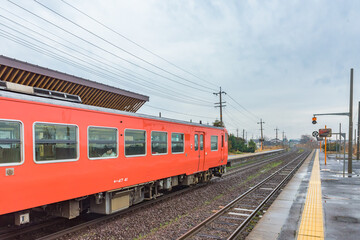 Fototapeta na wymiar JR Daisenguchi Station in Tottori Prefecture, Japan.