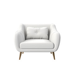 Single sofa on transparent background, white background, isolated, stool illustration