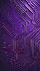 Close up of a Purplehigh tech circuit board background illustration. AI generated.