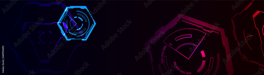 Poster futuristic background with glowing hexagonal element. modern background design concept.