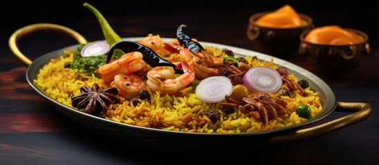 In a mouth-watering display of culinary artistry, an isolated plate of fragrant Countryn Biryani, accompanied by succulent Tikka, stole the show on a white background, showcasing the diverse flavors