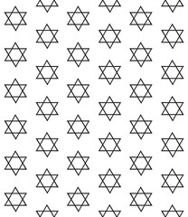 Vector seamless pattern of hand drawn doodle sketch Jewish David star isolated on white background