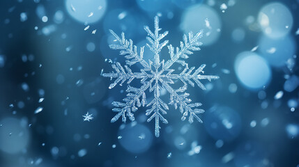 Fototapeta na wymiar photo real snowflakes during a snowfall under natural conditions at low temperature