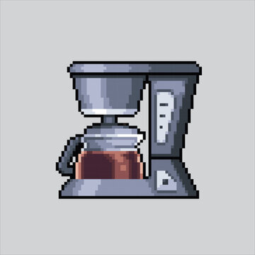 Pixel art illustration coffee machine. Pixelated coffee machine. Coffee Machine
pixelated for the pixel art game and icon for website and video game. old school retro.