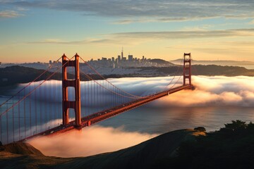 Golden Gate Bridge, San Francisco, California, United States of America, View of Golden Gate Bridge...