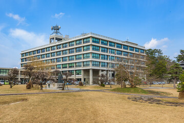 Fototapeta na wymiar Shimane Prefectural Government Main Building in Matsue City, Shimane Prefecture, Japan.