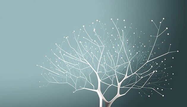Minimal abstract tree illustration sleek zen nature design graphic geometric style modern simple background banner