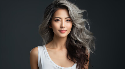 Naklejka premium Portrait of a Woman with White Hair