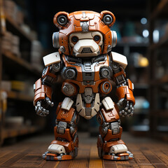 3d Robot cartoon bear