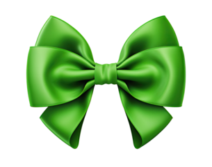 Green bow tie isolated on transparent background