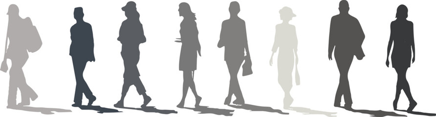 people silhouettes on a white background