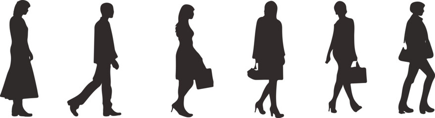 people silhouettes on a white background