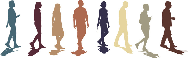 people silhouettes on a white background